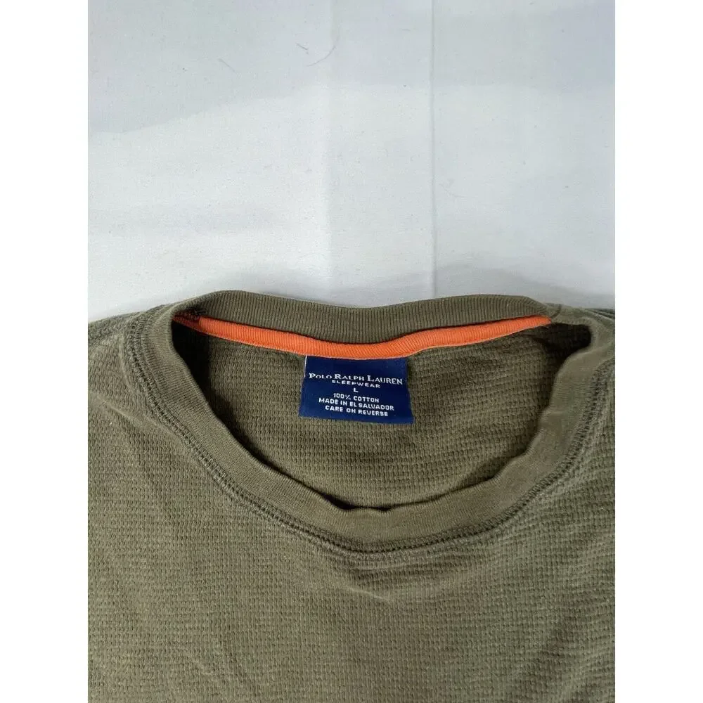 Polo Ralph Lauren Army Green Long Sleeve Sleep Shirt Mens Size Large S3